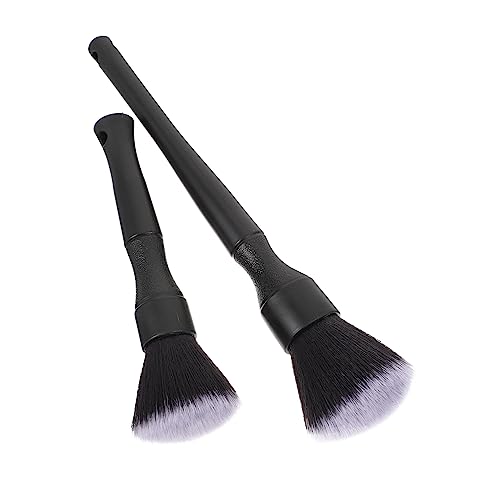 JECOMPRIS 2 Piezas Limpieza y Belleza de Cepillo de cerdas Suaves Polvo automotor estrellarse Detalle cepillos Coche Cepillo para Detalles de Interiores de automóviles Fibra Ultrafina Negro