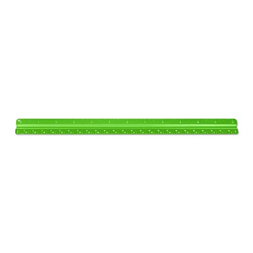 Image of Alumicolor Aluminum Combination Solid Drafting Scale, 12IN, Green