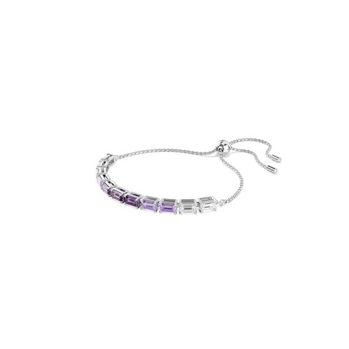 Swarovski Matrix bracelet, Baguette cut, Purple, Rhodium finish2