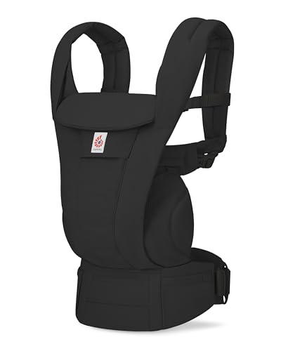 Image of Ergobaby Omni Deluxe Baby Carrier for Newborn to Toddlers 0-48 Months (7-45 lbs) - 4-Position 100% Premium Cotton Baby Carrier with Ergonomic Support, Storage Pockets, and Sun Hood - Onyx Black