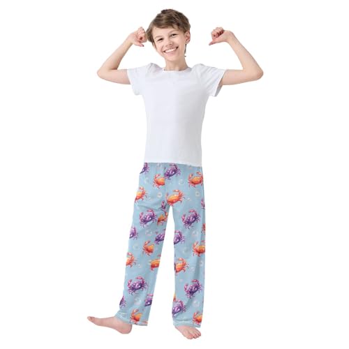 ALAZA Crab Bubble Blue Pajama Lounge Pants Long Sleep Pajama Bottoms with Pockets3