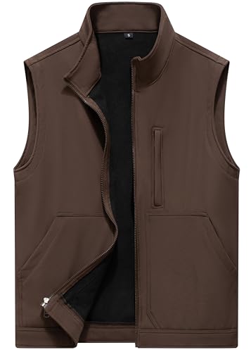 Image of VtuAOL Men's Lightweight Softshell Vest Outdoor Quilted Vest Sleeveless Jacket for Travel Hiking Golf