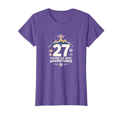27 Years Epic Adventures Birthday Gift Celebration T-Shirt