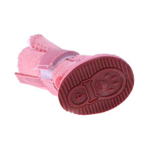 Hundeschuhe Pfotenschutz,Hundeschuhe Kleine Hunde,Plüsch Hundestiefel,Hundeschuhe Winter,Hund Schneestiefel,Hunde Schuhe Anti Rutsch,Schneestiefel für Haustiere für kleine,Sport im Freien (Rosa 2)