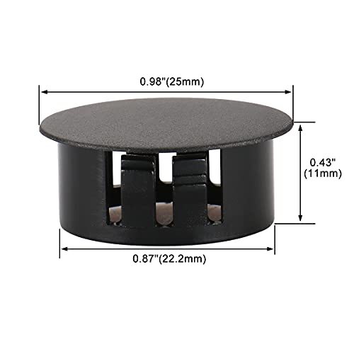 Baomain Plastic Black Locking Hole Plugs Panel Hole Diameter 7/8" (22Mm) Hp-22 Pack Of 25 #TOP4