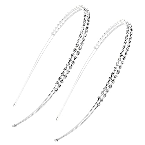 Cerceau De Cheveux En Strass 2 PièCes Serre-Têtes à Double Couche Bandeau strass pailleté Serre-têtes de Mariage Pour Les FêTes, Mariages, CéRéMonies, Bandeaux En Strass Femmes