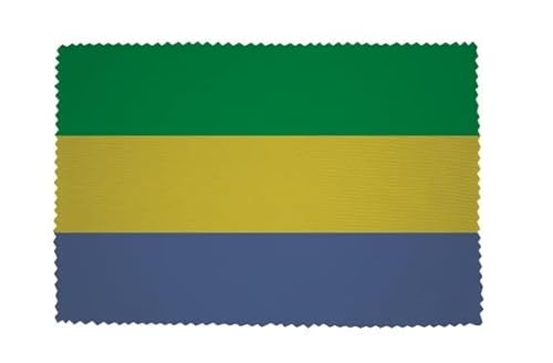 U24 Brillenputztuch Gabun Fahne Flagge Glasreinigungstuch Microfasertuch