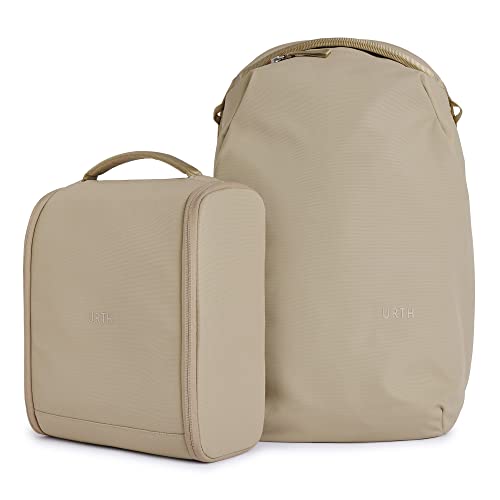 Urth Norite 24L Modular Camera Backpack – for DSLR Camera, Lens, 15/16” Laptop, Weatherproof + Recycled (Beige)