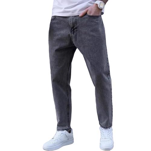 Jean Y2K homme gris délavé à coupe fuselée pour un look streetwear