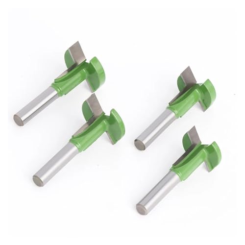 TZUFA Juego de 4 Uds. De Brocas enrutadoras con Ranura en T, vástago de 8mm, Cortador de fresado con Ranura de Borde Recto, Corte for Mango de Madera y carpintería