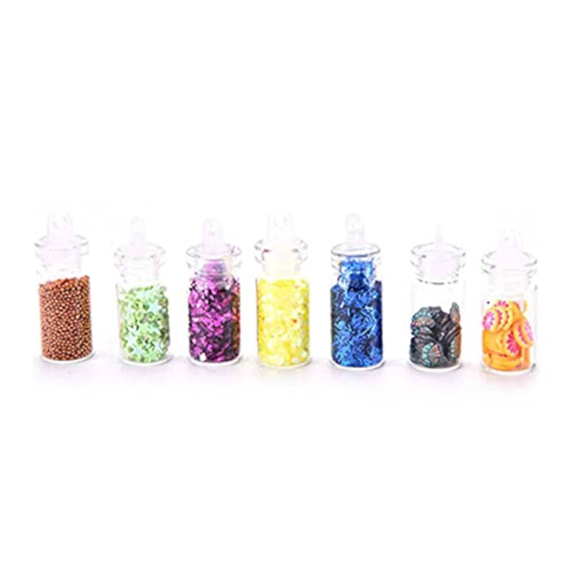 48 Bottles DIY Nail Art Charms Kit, Glitter & Rhinestones