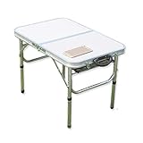 ★ PREMIUM-MATERIALIEN: Dieser Campingtisch besteht aus einer Faserplatte mittlerer Dichte und einer Aluminium-Upgrade-Legierung. Das ist wasserdicht und schmutzabweisend, strapazierfähig und leicht, robust und langlebig.