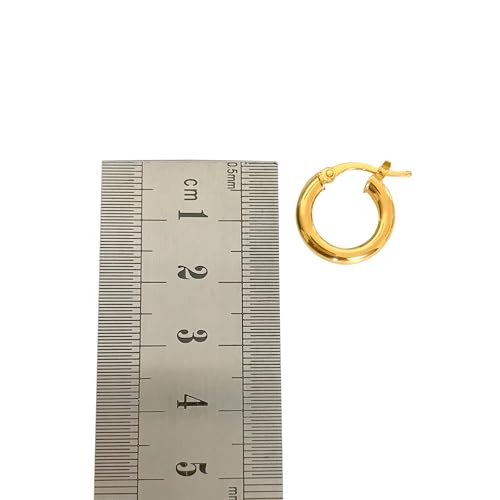 Brinco Feminino Argola C/Trava Fio Redondo 16mm Ouro 18k 750 Acompanha Estojo e Certificado