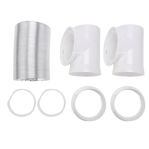 Kit de manguera de ventilación para secadora con conector de codo de 90 grados para pared 6