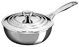 Le Creuset Tri-Ply Stainless Steel 2 Quart Saucier Pan