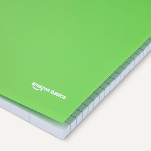 Image of Amazon Basics College-Ruled Spiral Notebook, Poly Cover, For Work and School, 100 Sheets, 9 inch x 11 inch, Green, 1-Pack