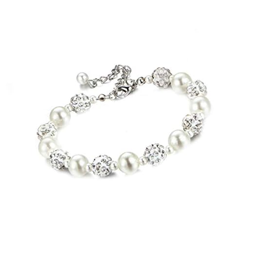 N-brand Pulabo, bracciale con perle di cristallo, elegante, stile pastorale, da donna, stravagante, regolabile, per matrimonio, damigella d'onore, gioielli di alta qualità, squisito
