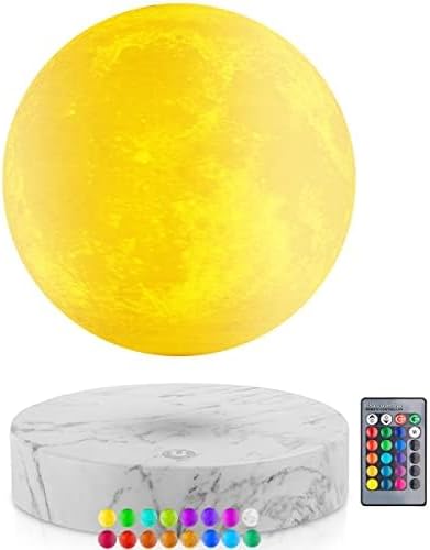 Floating and Levitating Moon Lamp with 16 Colors Ball, 3D Printing Moon Lamp Night Light, Magnetic Levitation Table Lamp,Spinning Freely, Cool Desk Lamp,Preety Gifts, Office Room Decor