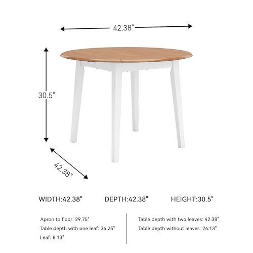 Image of Signature Design by Ashley Gesthaven Drop Leaf Dining Table, Natural /White