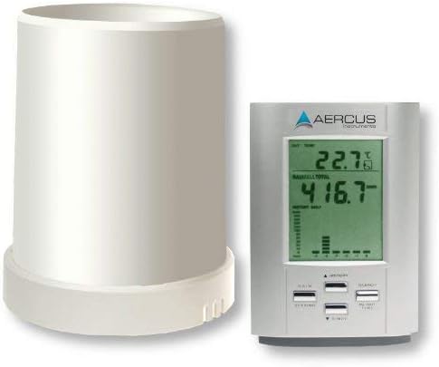 Aercus Instruments KW9015 Rain Gauge Wireless with Inside/Outside Temperature + Free Beginner’s Guide (eBook)