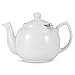 Produktbild Urban Lifestyle Teekanne/Teapot Klassisch Englische Form aus Keramik Oxford 1,2L mit Teefilter aus Edelstahl (Weiß)