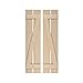 Ekena Millwork SHUBSZ Faux Wood Shutters (Per Pair) Rustic Spaced n-Batten w/Z-Board, 23 1/2"W x 48"H, Sandblasted