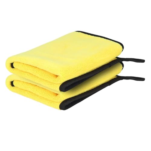 Image of Btag Microfiber Cleaning Cloth, 30x40 cms 600 GSM | Highly Absorbent,Lint and Streak Free, Multi-Purpose Wash Cloth for Kitchen,Car,Window,Stainless Steel,Silverwear(Yellow 30x40cms) Pack of 2