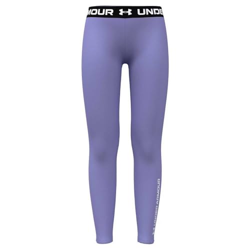Image of Under Armour HeatGear Wordmark Leggings 18-20 Years Purple