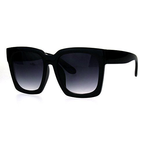 SUPER Oversized Square Sunglasses Womens Modern Hipster Fashion Black, Smoke2