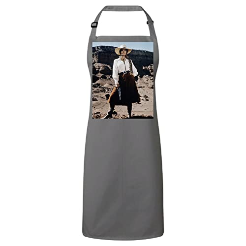 Tablier cuisine femme cowboy gris idée cadeau original pour cuisinière