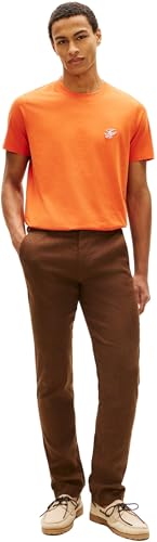 Tommy Hilfiger Herren T-Shirt Kurzarm Script Monogram aus Baumwolle, Orange (Brilliant Orange), S – Ansicht 6