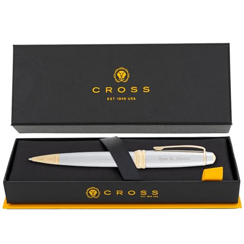 Dayspring Pens Personalized Cross Bailey Medalist Ballpoint Pen - Chrome with Gold Trim |...