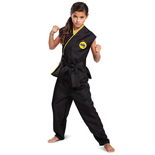 DISGUISE 123779K-15L, disfraz oficial de Cobra Kai para niños, con cinturón, color negro y blanco