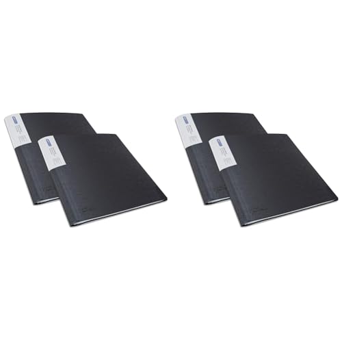 Rapesco 1645 Protège-Document avec Protection Antibactérienne, 100 Pochettes, A4, Noir, Lot de 4