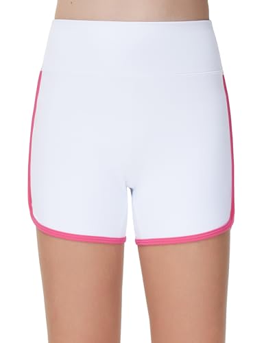 THE GYM PEOPLE Girl's High Waisted Workout Shorts Lightweight Athletic Dolphin Lounge Yoga Shorts2
