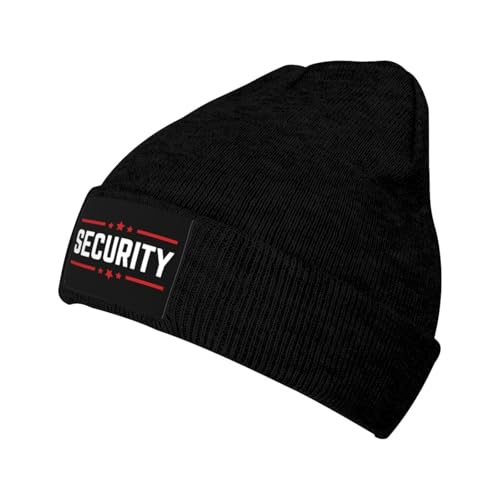 Security Beanie Unisex Beanie Hat Soft Winter Beanies Cuff Beanie Knit Hat Black