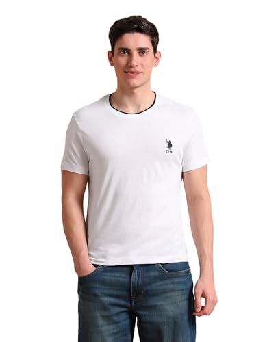 Image of U.S. POLO ASSN. Solid Cotton T-Shirts for Men - Breathable & Comfortable, Half Sleeves Mens Casual T Shirts