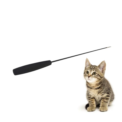 Retractable Cat Wand - Interactive Fishing Pole for Cats, Extendable Rod Compatible with All Cat Toy Attachments, Ergonomic Non-Slip Handle (Wand Only)