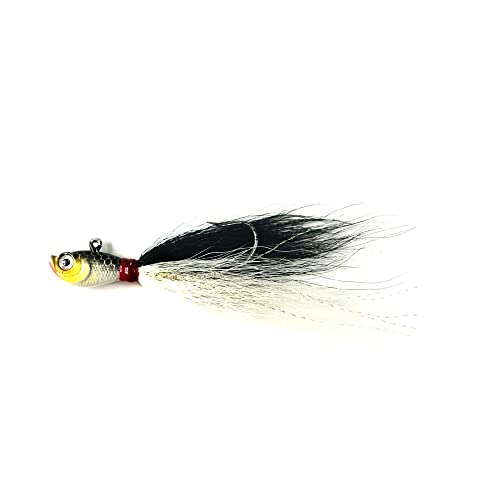WEIHAI HIBOAT 3/8oz Fishing Bucktail Jig Fluke Lure Saltwater Freshwater Assorted Kit for Bass, Striper, Bluefish, Surf Fishing Baits (1 Piece)