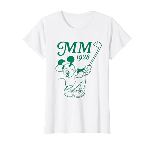 Disney Mickey Mouse Golf MM 1928" Golfing T-Shirt, Women, White, Medium