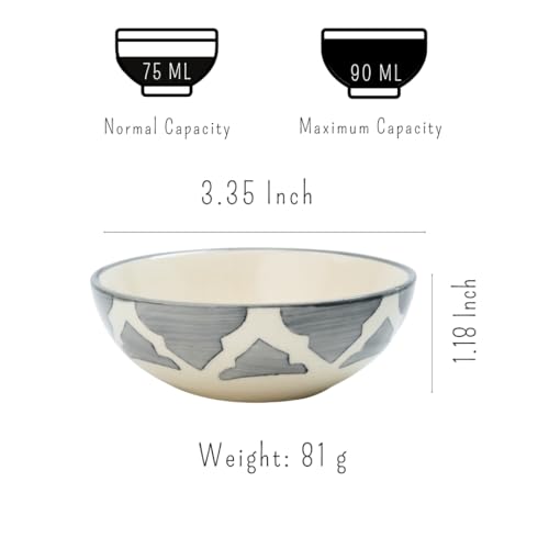 Image of Ceramic Bowl Set | 2-Piece Lightweight Crockery for Daily Use | Ash Grey Ramen & Snack Bowls (75ml Each) | Elegant Microwave & Dishwasher Safe | Perfect Christmas & New Year Gift