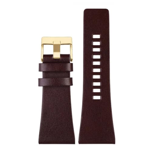Cuir véritable pour grandes montres : bracelet 32 mm noir style police élégant