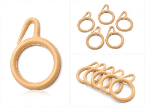 Image of Plastic Curtain Rings, Sandal Colour, Pack of 30