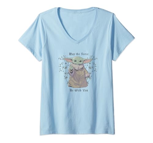 T-shirt V Grogu The Force Be With You Star Wars Mandalorian pour fan de pop culture