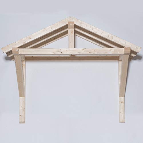 TUGA - Holztech Leimholz Balken 100x100mm Satteldach Haustürvordach Tür Haustür Überdachung Vordach Holz (238cm Breite zwischen Träger x 100 Tiefe) TUGA - Holztech Leimholz Balken 100x100mm Satteldach Haustürvordach Tür Haustür Überdachung Vordach Holz (238cm Breite zwischen Träger x 100 Tiefe)