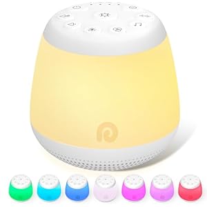 Dreamegg Macchina Rumore Bianco -D16 Max Portatile Rumori Bianchi per Neonato con 24 Suoni Rilassanti, Rumore Bianco per Dormire Ricaricabile via USB-C con 8 Luci Notturne per Bambini, Regali Neonati