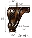 Osborne Replacement Sofa Feet (Set of Four), Wooden Bun Feet with Pre-Installed Hardware, Quality Hardwood Furniture Feet with Dark Walnut Finish, Replacement Feet for Couch, Chair, Ottoman and More