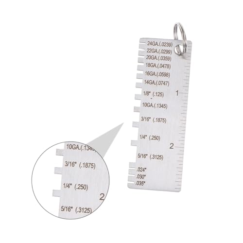 ULTECHNOVO 2pcs Calibrador de Grosor para Inspección de Unión de Metal Inoxidable Herramienta de Medición Precisa para Soldadura Industrial miniatura 3