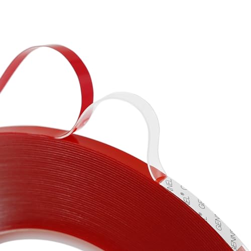 GENNEL Double Sided Strong Adhesive Tape, 5mm x 15M x 0.5mm Thickness, Clear 2-Sided Tape, Transparent Tape for Phone Laptop LCD Screen Case Repair Plastic Wood Glass Mounting DIY