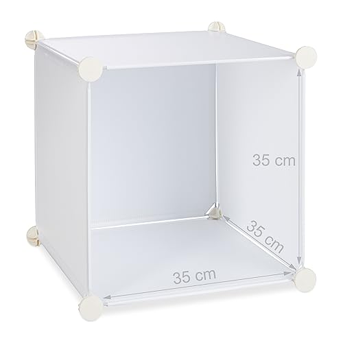 Armario modular con 14 compartimentos y barras de plástico blanco 180x145 6